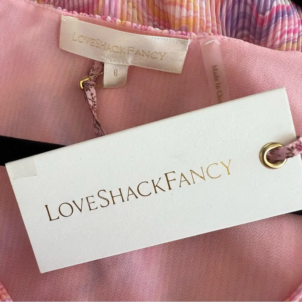 LoveShackFancy Nanita Marble Cut Out Mini Dress in Golden Maze NWT